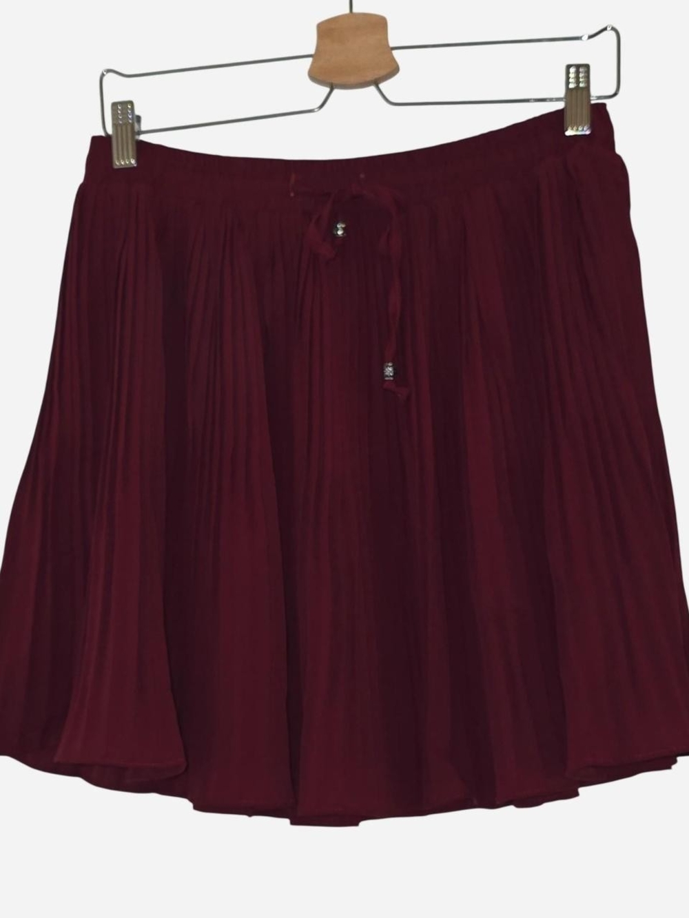 Womens Pleated A-Line Skort - Burgundy